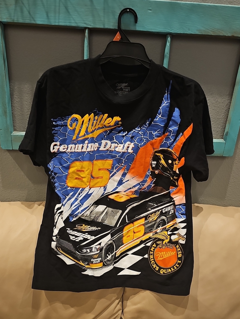 Miller Genuine Draft Black Short-Sleeve Racing Graphic Tee - 85 Accent